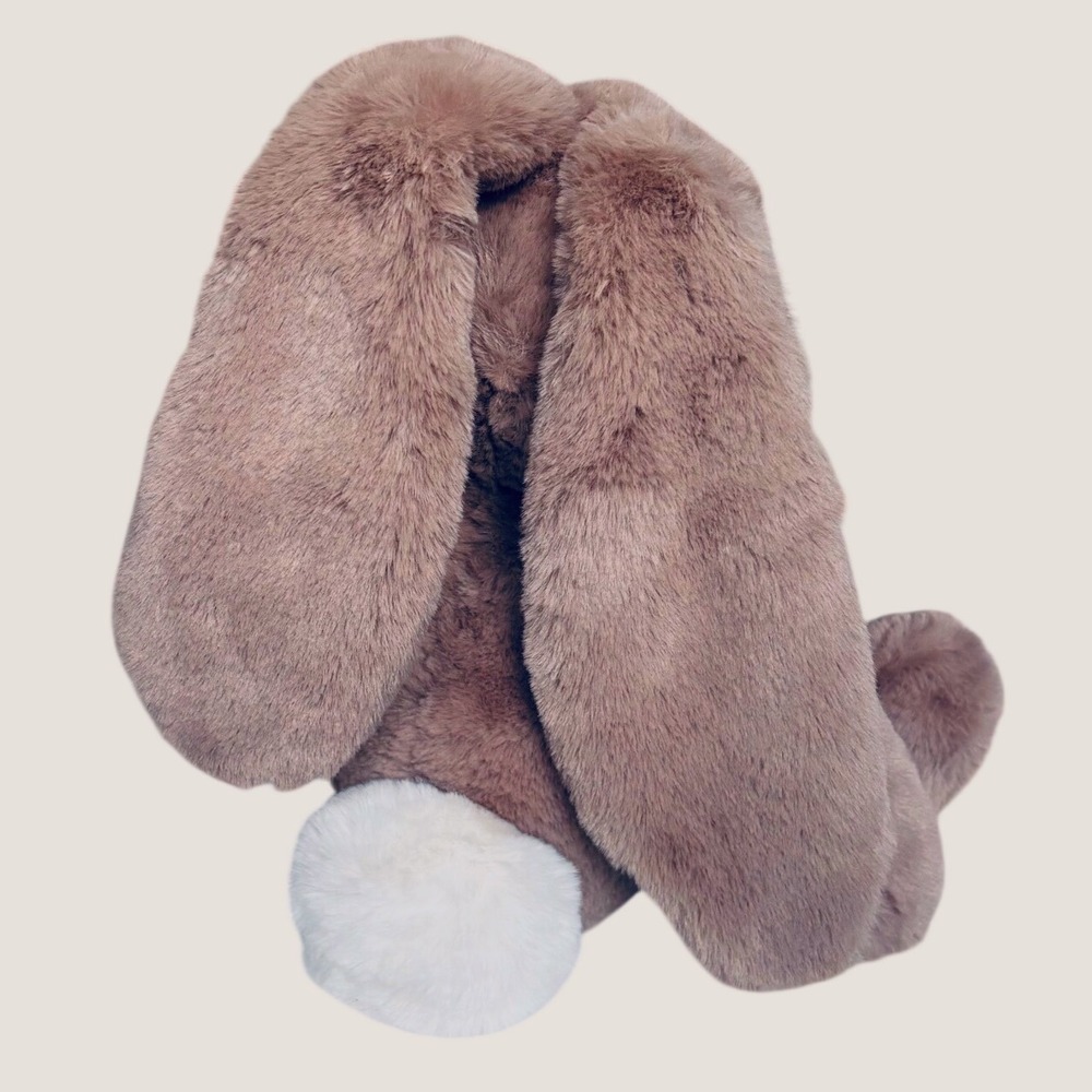 Aurora Brown Bunny Rabbit Plush 10" Floppy Ears Pink Nose White Tail Soft Toy - Picture 3 of 5